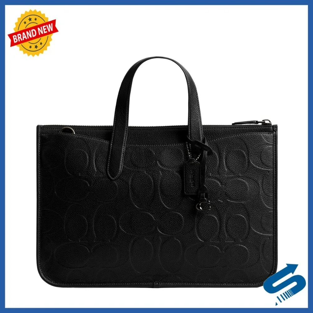 Leather Work Bag with Laptop Compartment Crossbody Briefcase